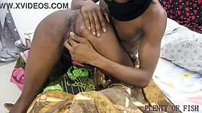 a skinny ebony teen dives into hardcore fingering sessions with blowjob and anal pounding