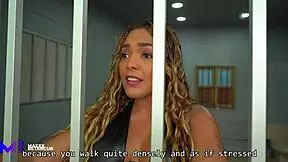 Policeman fucks brunette whore with huge ass in prison roleplay.