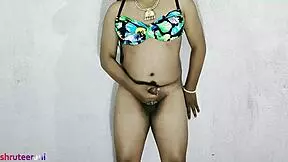 wearing my blue bikini for some crossdressing fun as an indian shemale part 7 😘👙