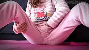 Petite teen, are you squirting cum while masturbating your wet pussy in pajamas? Show me the closeup!