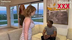 two redheads and a teen in a trailer swingers group