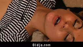 Old Man Gets Fuck Lesson From Young Blonde!