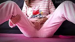 Petite teen, are you squirting cum while masturbating your wet pussy in pajamas? Show me the closeup!