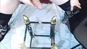 Sexy emo tranny licking her own cum