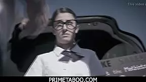 Nerdy teen 18+ gets double penetration in group threesome!