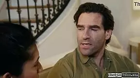 latin teen facesits and fucks her new stepdad as a thank you.