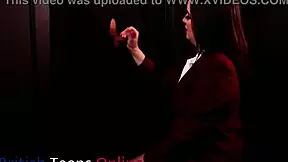 student deepthroats cock at gloryhole, cums in mouth