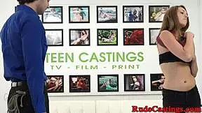 Bound Teen Babe Cockrides During Rough Audition Interview