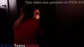 student deepthroats cock at gloryhole, cums in mouth