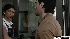 latin teen facesits and fucks her new stepdad as a thank you.