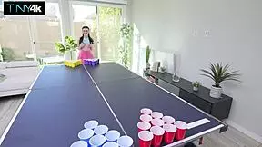 Julia James loses pong and gets her wet pussy filled with big cock 😈