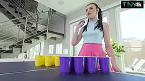 Julia James loses pong and gets her wet pussy filled with big cock 😈