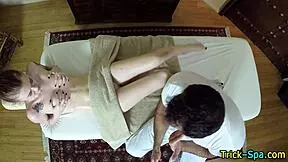 I-I Saw This Amateur Babe Getting Her Back Rubbed With Panties On Hidden Cam