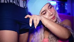 My friend's cock got so hard I couldn't resist playing with it