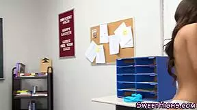 Brunette H Teen Sucks Monster Cock in Uniform