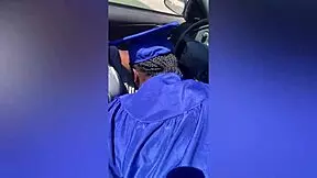 The class hoe graduated today, so she celebrated with a big black cock in public, moaning in lingerie.