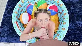 is becky summer's oiled wet pussy ready for that creampie after her blowjob tease?