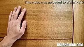 My stepdaddy in costumes watches me with small tits and petite body