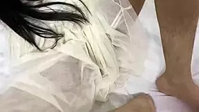 The virgin girl spots her tuition teacher's thick cock and begs him to fuck her tight pussy