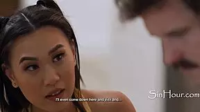 Petite Asian teen begs for sex in cinema before passing away.