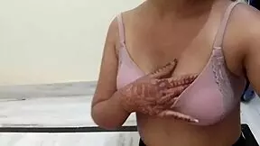 my pussy is so wet tonight, cute desi indian submissive fingering in bra and shorts with dirty talk