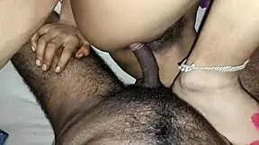 Indian aunty cheats on her husband by fucking the young neighbor boy in a blue film style.