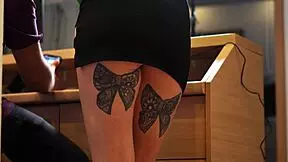 horny redhead stepsister gets fucked in the shower by her college couple partner during outdoor bathing session.