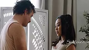 Petite Asian teen begs for sex in cinema before passing away.