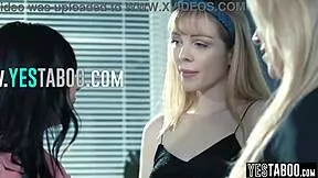 big tits milf borrows teen secretary for lesbian sex