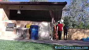 Teen Cuckolds Outdoors in Interracial 3Way with Monster Cock