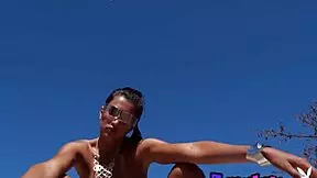 petite costa rican teen katherinne sofia strips tiny silver bikini