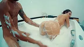 Brazilian girl gets face fucked in bathtub 😈