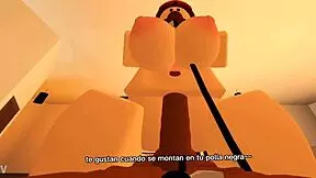 Strengthening friendship on Roblox with some sexy riding and big tits action! 😏