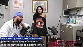 Zombae's first gyno exam with fingering and humiliation.