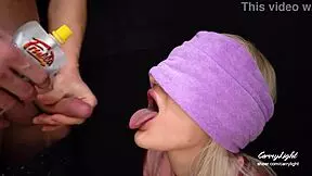 Step son sets up a taste game with his step mom, leading to an unexpected mouthful of sperm.