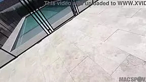 Petite Blonde Neighbor Krissy Knight Gets Bent Over And Fucked Hard Outside By The Pool