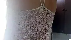 I love seeing my young wife in her sexy thong at home