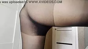 i caught my step sister with no panties under see-through pantyhose