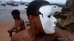 Young black couple enjoys tight pussy sex on beach vacation