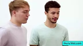 hot bbw masseuse seduces her two clients and rubs her huge tits on them - natasha nice, joshua lewis, apollo banks