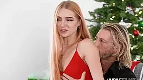 little dragon picture perfect xmas with shy teen kissing and deepthroat fucking