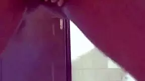 Watch This Petite Ebony Amateur Cream Her Pussy in the Wet Bathtub!