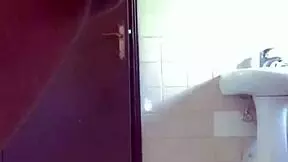 Watch This Petite Ebony Amateur Cream Her Pussy in the Wet Bathtub!