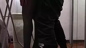 Beautiful milf with legs in pantyhose gets touched and fucked passionately