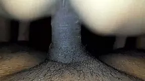 The sexy brunette bride is riding a huge cock.