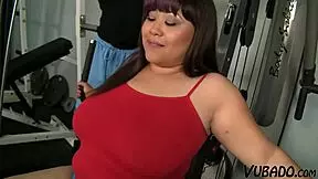 obese amateur with big tits receives facial cumshot