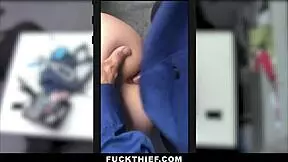 We caught you stealing that necklace, Goldie Glock, the officer says, punishing her with hard cock in the garage.