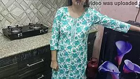 indian stepmom fucks stepson in kitchen with seduction and bent over action