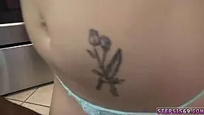 Teen with big tits uses dildo on webcam for stepbro.