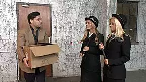 Carly and Cassie fuck the guy till he cums